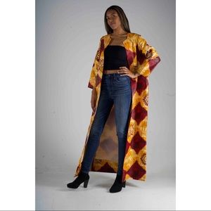 Orange Tie Dye Ankara Kimono